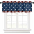 thumbnail image 2 of 4th of July Curtain Valances for Windows, Farmhouse Style Retro Star Red Blue Rod Pocket Valance Window Treatments Short Curtains for Kitchen Bathroom Living Room, 2 of 6