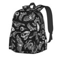 thumbnail image 1 of Disketp Skull bird bat spider Mochila Escolar de Gran Capacidad y Peso Ligero, Mochila de Viaje Ideal para Escuela, Trabajo y Uso Diario, Cómoda y con Estilo, 1 of 8