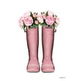 thumbnail image 3 of Greenwood, Amanda 12x14 Black Modern Framed Museum Art Print Titled - Pink Rain Boots with Peony, 3 of 5
