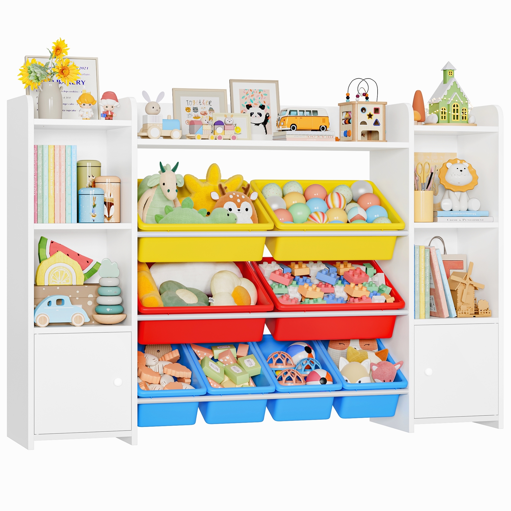 Homfa Kids Toy Storage Organizer with 8 Bins, White photo 2