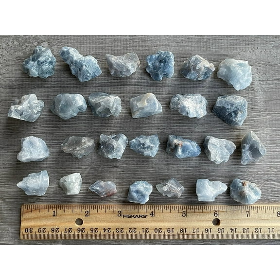 WHOLESALE Calcite Blue Rough Natural Stones Small, Raw Calcite Crystals (Blue Calcite, 0.25 Pound)