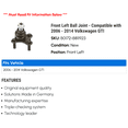 thumbnail image 2 of Front Left Ball Joint - Compatible with 2006 - 2014 Volkswagen GTI 2007 2008 2009 2010 2011 2012 2013, 2 of 2