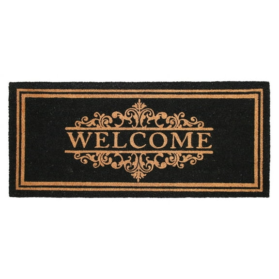 Chesapeake Coir Natural Black Non-Slip Doormat (20" x 46")