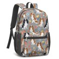 thumbnail image 2 of Cavalier King Charles Spaniel and Floral 17" School Backpacks for Teens,Waterproof Oxford Fabric,S-Shape Padded Straps for School,Travel,Hiking,Camping, 2 of 6