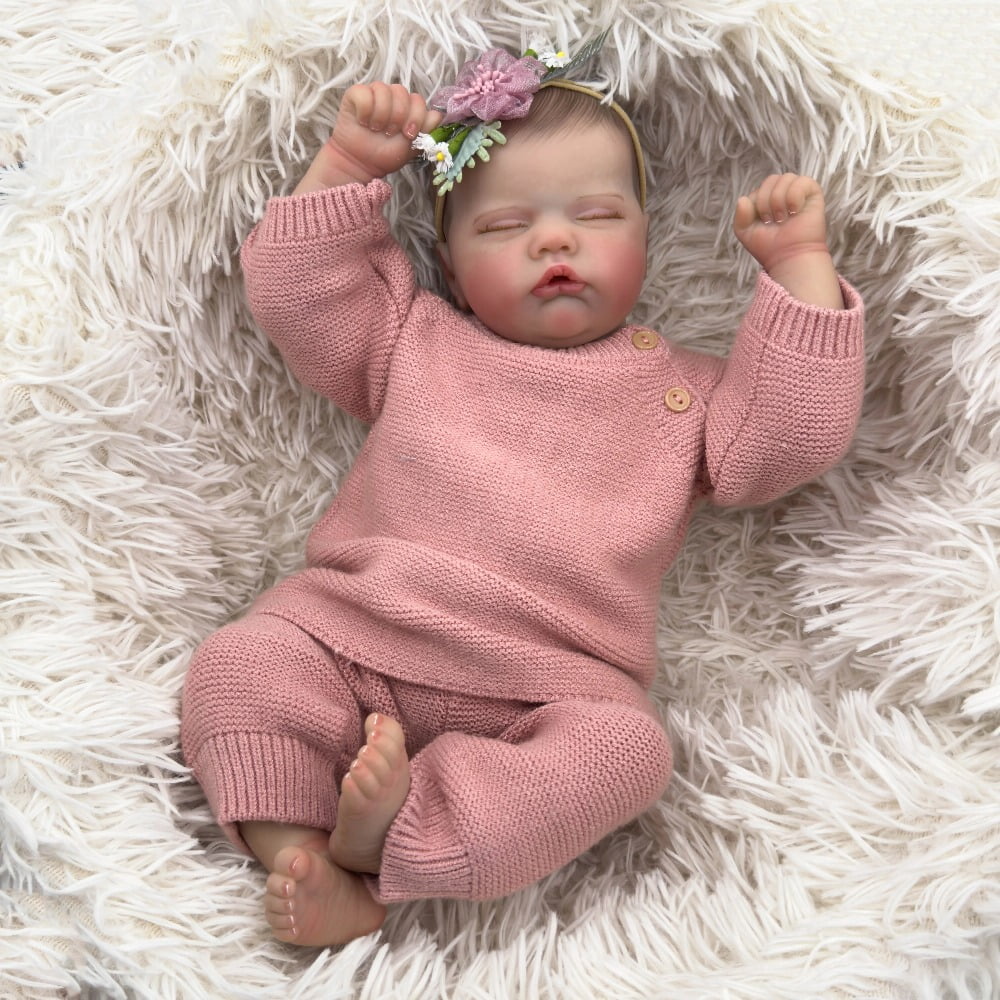 19inch Reborn Baby Doll Quinbee Newborn Baby Size Real Picture Handmade 3D Skin Painted Hair Visible Veins