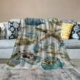 thumbnail image 2 of Shiartex Coastal Ocean Beach Blanket Gifts for Girls Boys Kids Adults Soft Warm Lightweight Cozy Nautical Coral Seashells Throw Blankets for Bed Sofa Living Room Couch Home Decor 40x50in, 2 of 6