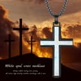 thumbnail image 5 of Coachuhhar Black Cross Necklace 925 Sterling Silver Opal Cross Pendant Necklace Religious Cross Jewelry Gift for Women Men, 5 of 7