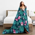 thumbnail image 5 of Wijzvio Tropical Flower Throw Blanket Soft Fuzzy Fleece Blanket For Couch Bed Living Room Decoration 40"X30", 5 of 9