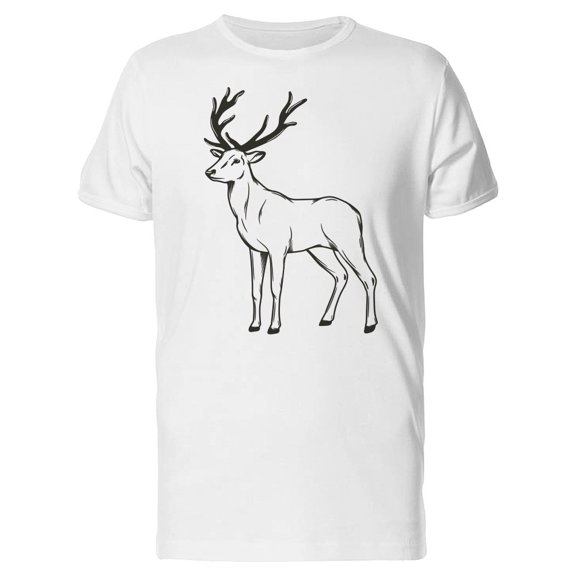 Standing Deer Hand Drawn Tee Men's -Image by Shutterstock