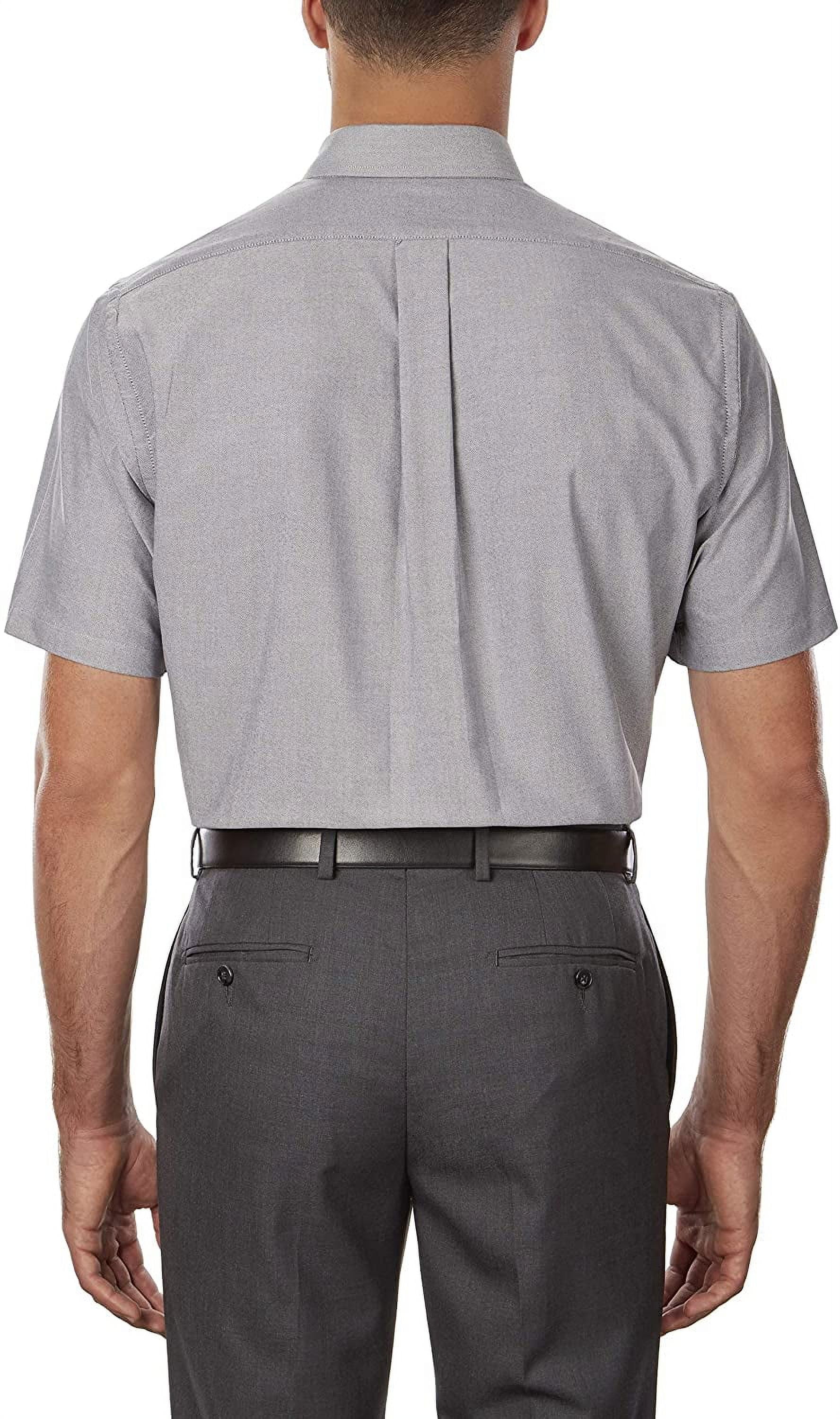 Van Heusen Men's Classic Short Sleeve Oxford Dress Shirt, Greystone,  X-Large - Walmart.com