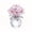 Pink, variant on Liamobondopolis Crystal Flower Figurine with Spherical Base 6 Colors Available for Home Decor Living Room Office and Desk