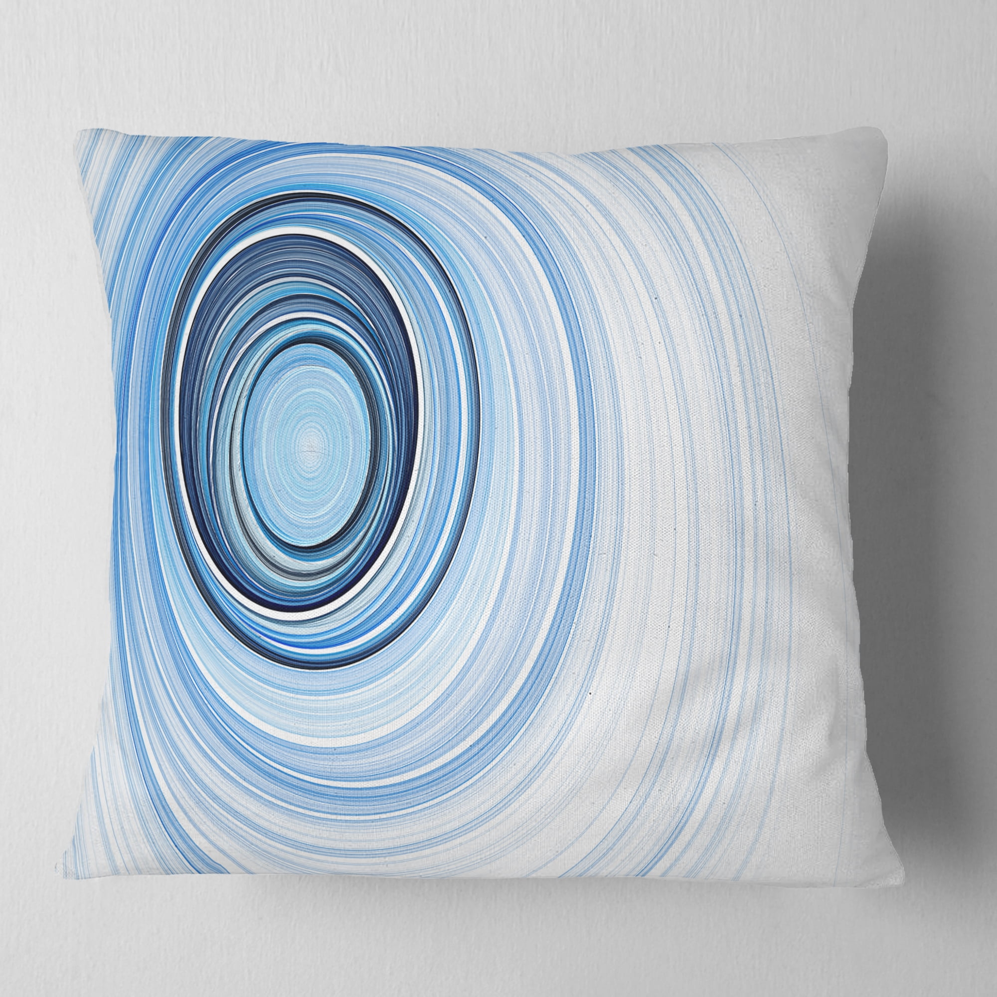 Designart Blue Radio Waves - Abstract Throw Pillow - 16x16