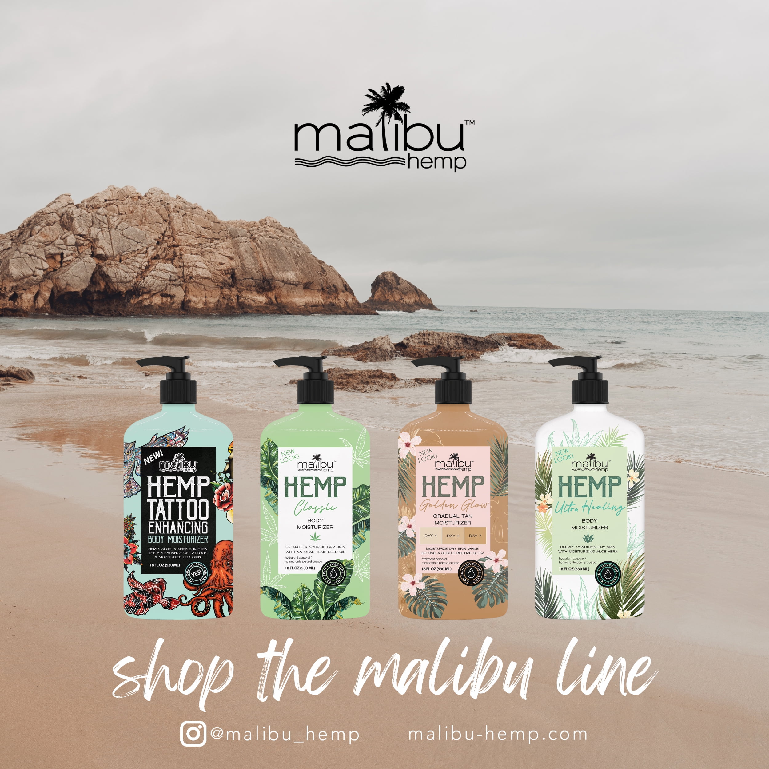 Malibu Hemp Moisturizer for Dry Skin, 100% Hemp Seed Oil Formula