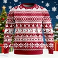 thumbnail image 2 of Telankuip Christmas Sweatshirts for Men Long Sleeve Classic Loose Pullover Outfits Crew Neck Lightweight Knit Oversized Warm Xmas Retro Tops for Party Red2 XL, 2 of 3