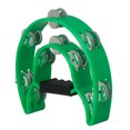 thumbnail image 2 of Musical Tambourine Handbell with Double Row Metal Jingles Percussion Drum Party Gift Percussion Instruments green, 2 of 8