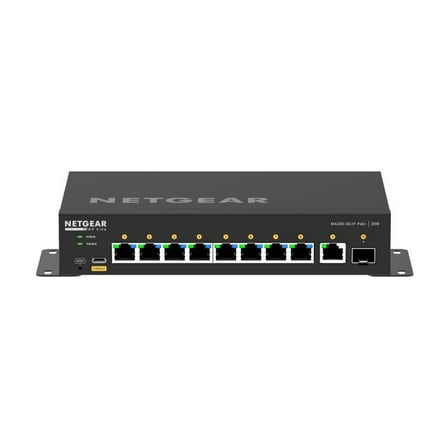 NETGEAR AV Line M4250-9G1F-PoE  - Switch - L3 - managed - 8 x 10/100/1000 (8 PoE )   1 x 10/100/1000   1 x Gigabit SFP - side to side airflow - rack-mountable - PoE  (110 W)