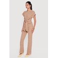 thumbnail image 2 of Women's Striped Textured Knit Boot Cut Casual Pants, 2 of 4