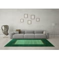 thumbnail image 3 of Ahgly Company Indoor Square Abstract Turquoise Blue Modern Area Rugs, 3' Square, 3 of 4