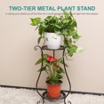 thumbnail image 3 of Labymos Two-Tier Metal Plant Stand Flower Pot Holder Planter Shelf Display Rack Storage Organizer for Balcony Garden Home Decor, 3 of 7