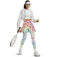 thumbnail image 5 of COEQINE Tennis Skirted Legging for Women Fashion High Waist Comfy Yoga Leggings with Skirts Colorful Leopard Pattern Golf Pickleball Athletic Skirt with Pockets, S, 5 of 7