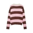 thumbnail image 5 of Wowcloth Woman's Casual Sweater, Striped with Turn-Down Collar, Pullover Long Sleeve for Daily Wear, 5 of 8