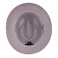 thumbnail image 4 of Men's Braided Wide Brim Pinch Fedora Matching Grosgrain Ribbon Hat in Lavender H-42, 4 of 5