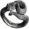 thumbnail image 1 of GHSDFBB Snake Shaped Ring, 925 Sterling Silver Rattlesnake Circlet, Handmade Animal Hoop, 1 of 7