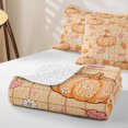 thumbnail image 4 of Manfei Harvest Maple Leaf Print Quilt King,Watercolor Pumpkin Print King Coverlet Set,3pcs,1 Bedspread and 2 Pillowcases, 4 of 7