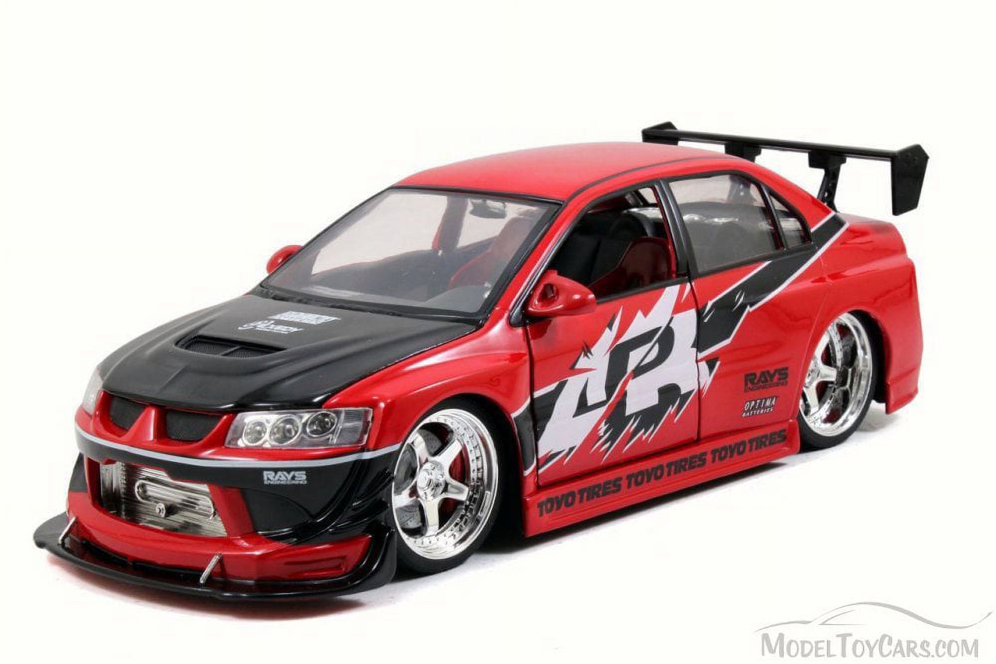 Jada TOYS LANCER EVOLUTION VⅢ 1／18 Sean's Mitsubishi Lancer Evolution VIII, Red with Black Hood