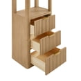 thumbnail image 5 of Vinnova Cadiz 72"H Solid Oak Wood Bath Linen Storage Cabinet in Washed Ash Gray, 5 of 12