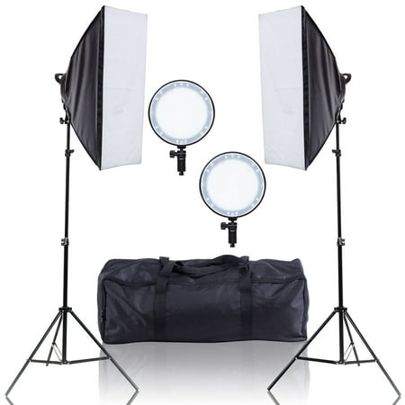 Costway Adjustable Bright LED Softbox Continuous Lighting Studio w/ 2 Stand Carrying (Best Lighting For Artist Studio)