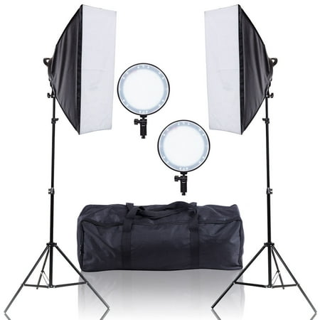 Costway Adjustable Bright LED Softbox Continuous Lighting Studio w/ 2 Stand Carrying (Best Lighting For Painting Studio)