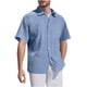 thumbnail image 2 of pstuiky camisetas de hombre, Blusa informal de manga corta con cuello vuelto y color liso para hombre camisas casuales para hombre l, 2 of 5