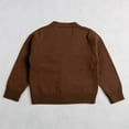 thumbnail image 4 of Dmsael Boys And Girls Sweater Girls Cardigan Sweater Long Sleeve Uniform Cropped Cardigan Casual Kids Cardigan for Little Girls Brown,120, 4 of 6