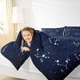 thumbnail image 4 of Homewish Navy Mystic Astrology Bedding Comforter Set, Dreamy Starry Sky Twin Comforter Sets, Glitter Stars Print Reversible Bedding Set, Super Cozy Room Decor, 2 Pieces, 4 of 8