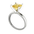 thumbnail image 2 of 2 ct Princess Cut Natural Citrine Solitaire 14K White Gold Womens Engagement Ring, 2 of 5