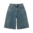 thumbnail image 5 of Womens Jean Shorts High Waisted Summer Stretchy Casual Elastic Waist Denim Shorts with Pockets, 5 of 5
