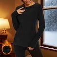 thumbnail image 2 of Thermal Base Layer Tops for Womens 2026 Long Sleeve Warm Fleece Lined Undershirt Soft Crew Neck Pullover Shirts, 2 of 9
