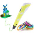 thumbnail image 1 of Bolígrafo de impresión 3D inteligente con pantalla LED, compatible con recambios de filamento PLA y ABS, 12 colores, juguetes 3D Doodler, regalos para niños (amarillo) brillar Electrónica, 1 of 5
