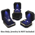thumbnail image 5 of Luxury Ring Box, Square Velvet Wedding Ring Case Jewelry Gift Box With Led Light For Proposal Engagement Wedding, Black, 5 of 5