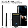 thumbnail image 2 of Serman Brands Front Pocket Wallet | Money Clip Magnetic | Bifold Minimalist RFID | Leather Wallets for Men | Slim Credit Card Wallet Modern | Shadow Black, 2 of 6