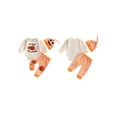 thumbnail image 2 of RUINIXCW Infant Baby Boy Halloween Outfits Pumpkin Ghost Embroidery Long Sleeve Crew Neck Romper Elastic Waist Pants and Hat, 2 of 9