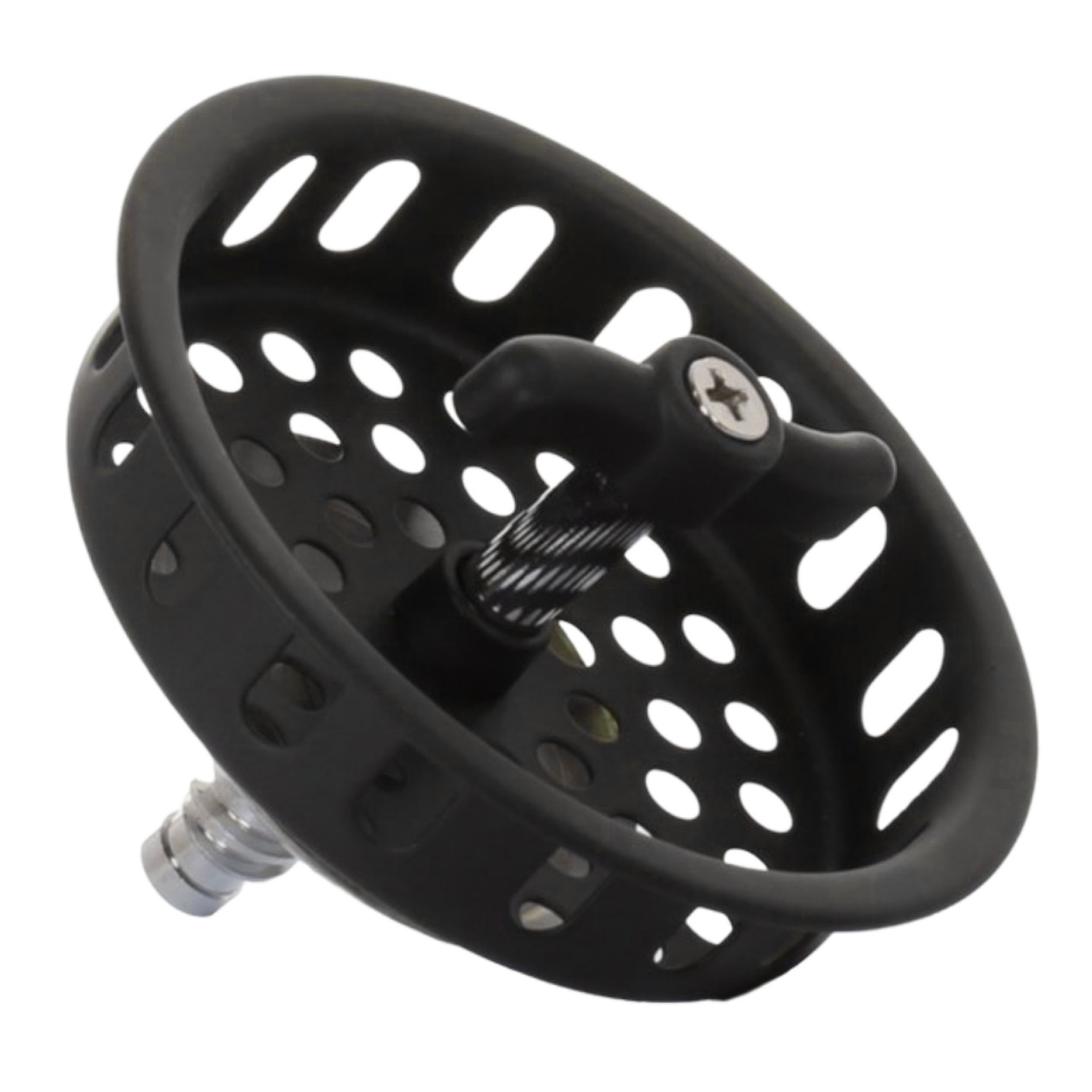 Mr. Scrappy  3.5" Drain Assembly with Basket Strainer, Black 21-DSB-BK