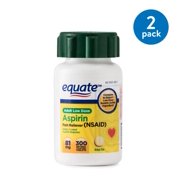 (2 pack) (2 Pack) Equate Low Dose Aspirin Enteric Coated Tablets, 81 mg, 300 Ct