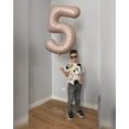 thumbnail image 4 of Light Brown 5 Balloon, Tan Number Balloons 40 Inch, Beige 5th Birthday Balloon Decorations, Light Brown Party Supplies, 5 Number Balloons, Number 5 Balloon, 4 of 18