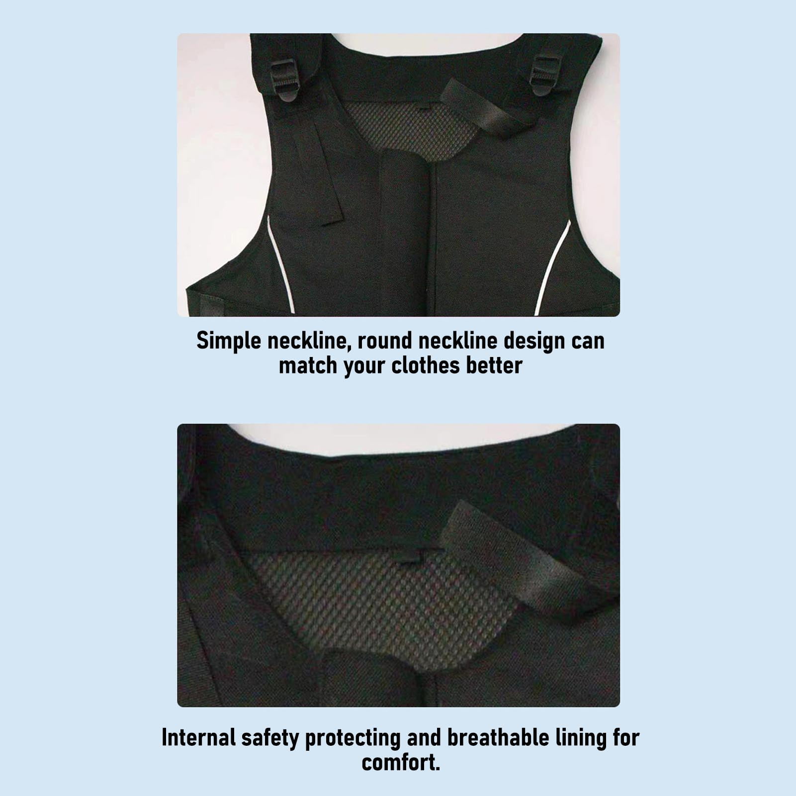 Nieyigj Equestrian Safety Vest Breathable EVA Shock Absorbing Foam Padded Protective Horse Riding Body Protector for Kids and Adults, Black, Size XS (Fits 3.9 to 4.6 ft / 1.2 to 1.4 m)
