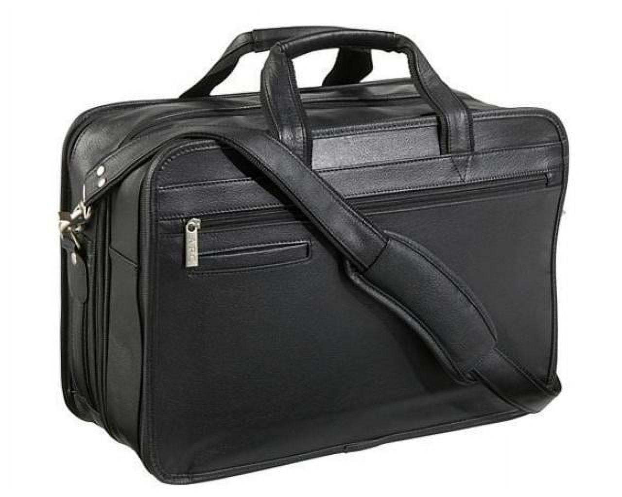 Practical Expandable Leather Laptop Briefcase