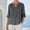 Dark Gray, variant on 100% Cotton Womens Army Green V Neck Roll Tab Sleeve Relaxed Fit Casual Blouse,Size 2XL