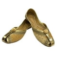 thumbnail image 4 of Women Velvet & Leather Shoes Punjabi Jutti For Women Slip on Handmade &nbsp;Gold&nbsp; US 9/ EURO 40, 4 of 5