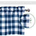 thumbnail image 3 of Buffalo Check Plaid Short Window Curtain, White and Navy Blue Tier Curtains-2 Panels, 28"x24", 3 of 6